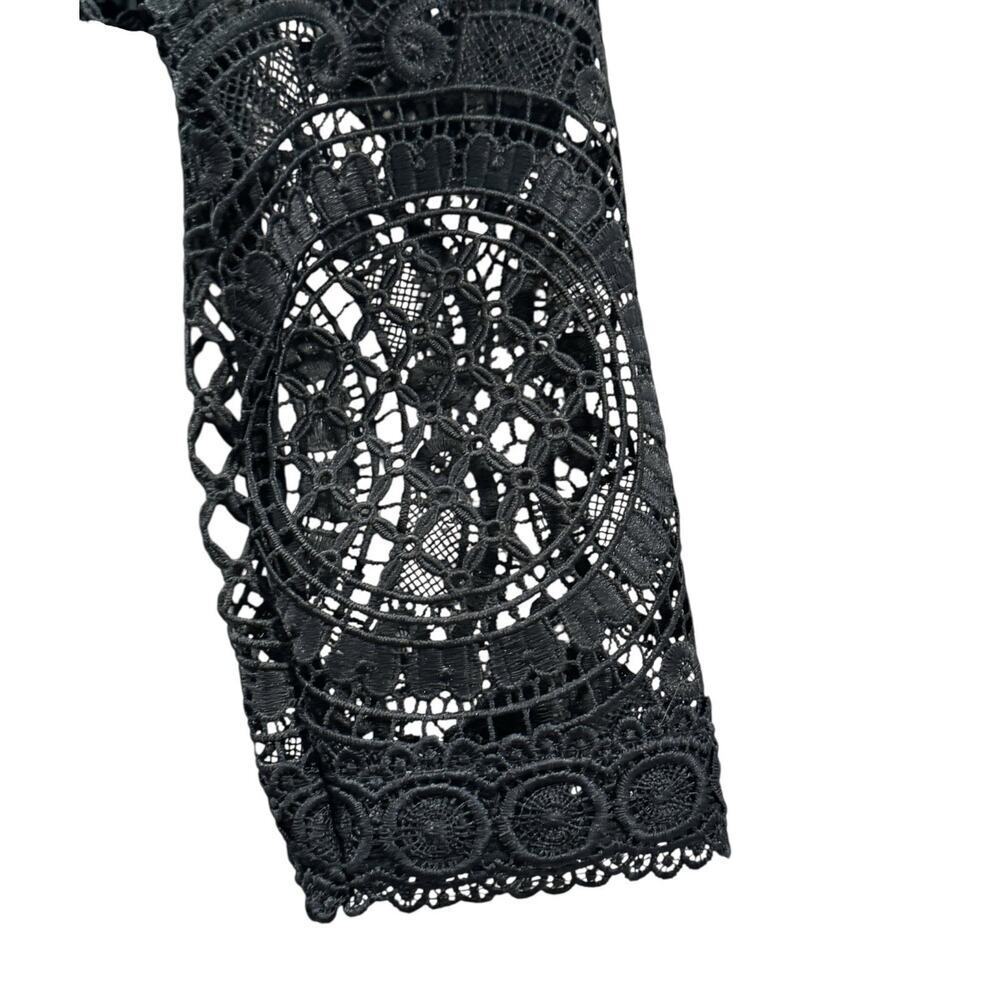 James Coviello By Anthropologie Women's Small Dark Teal Lace Top Button Back - Picture 6 of 11